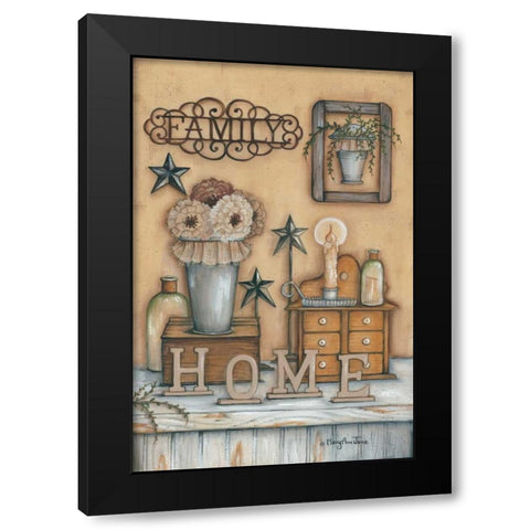 Family Black Modern Wood Framed Art Print by June, Mary Ann
