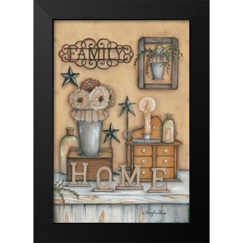 Family Black Modern Wood Framed Art Print by June, Mary Ann