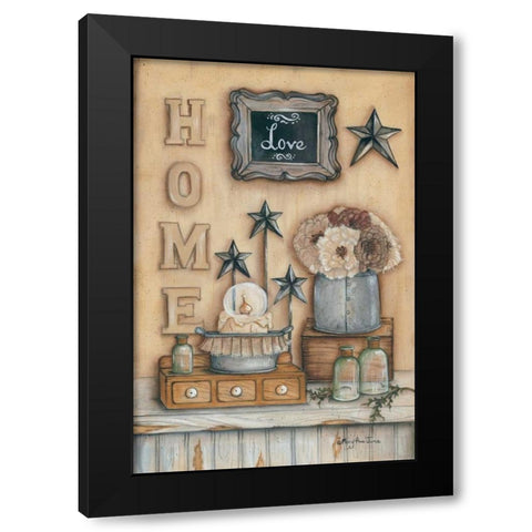 Home Black Modern Wood Framed Art Print by June, Mary Ann
