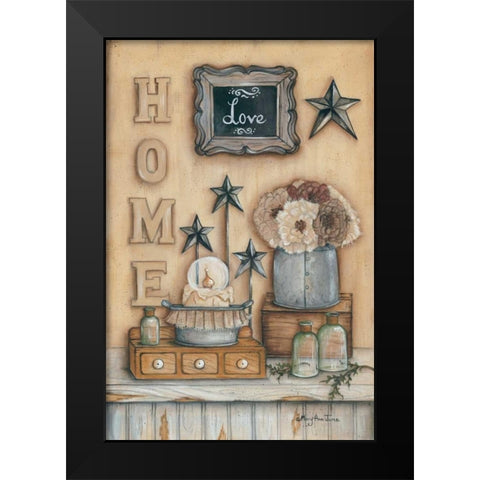 Home Black Modern Wood Framed Art Print by June, Mary Ann