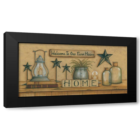 Welcome to Our Farm House Black Modern Wood Framed Art Print with Double Matting by June, Mary Ann