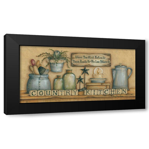 County Kitchen Black Modern Wood Framed Art Print with Double Matting by June, Mary Ann