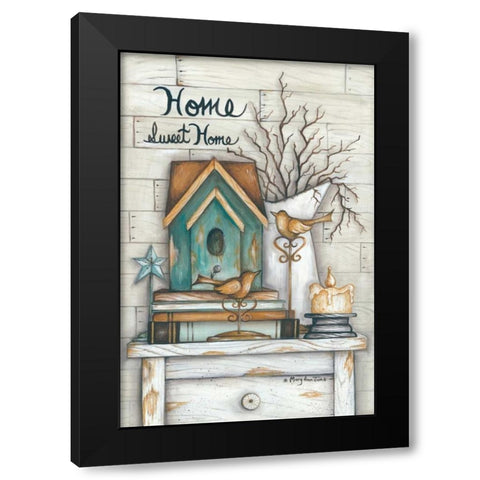 Home Sweet Home Black Modern Wood Framed Art Print by June, Mary Ann