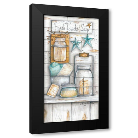 Fresh Towels and Soap Black Modern Wood Framed Art Print by June, Mary Ann