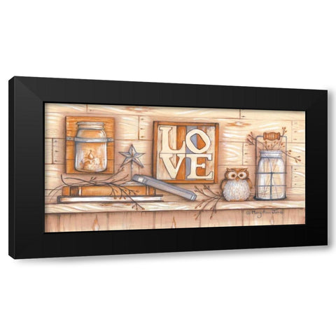 Love Black Modern Wood Framed Art Print with Double Matting by June, Mary Ann
