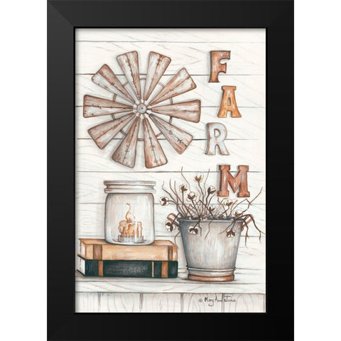 Farm Black Modern Wood Framed Art Print by June, Mary Ann