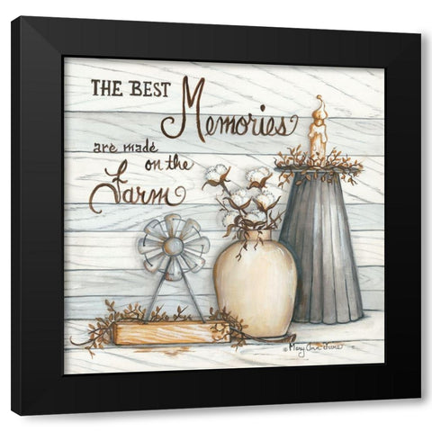Memories are the Farm Black Modern Wood Framed Art Print by June, Mary Ann