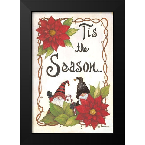 Tis the Season Gnomes Black Modern Wood Framed Art Print by June, Mary Ann
