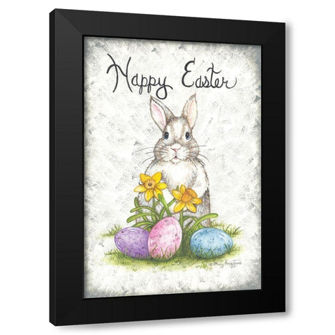 Easter Bunny Black Modern Wood Framed Art Print with Double Matting by June, Mary Ann