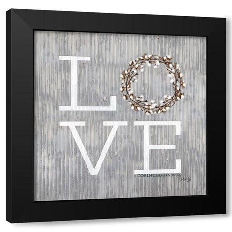 Love    Black Modern Wood Framed Art Print by Rae, Marla