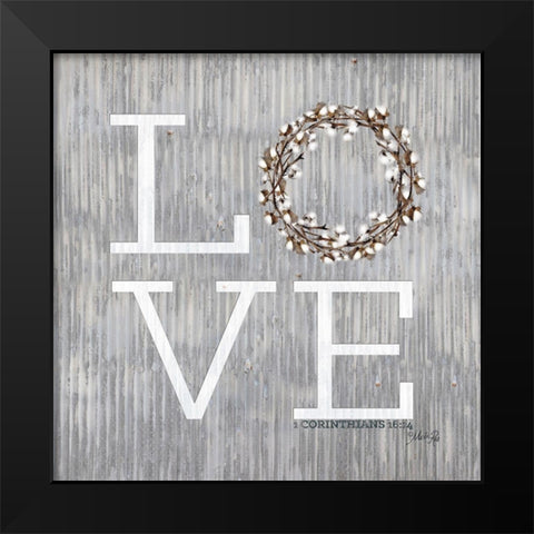 Love    Black Modern Wood Framed Art Print by Rae, Marla