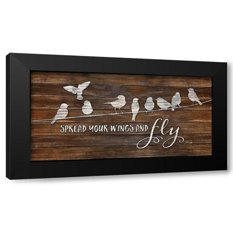 Spread Your Wings and Fly Black Modern Wood Framed Art Print with Double Matting by Rae, Marla