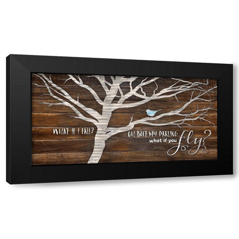 What If You Fly Black Modern Wood Framed Art Print with Double Matting by Rae, Marla