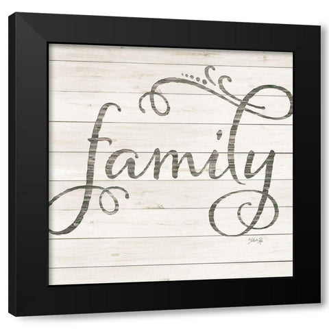Simple Words - Family Black Modern Wood Framed Art Print by Rae, Marla