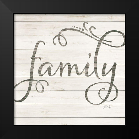 Simple Words - Family Black Modern Wood Framed Art Print by Rae, Marla