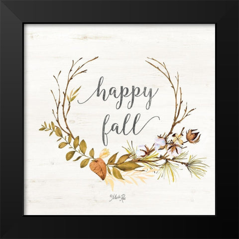 Happy Fall Black Modern Wood Framed Art Print by Rae, Marla