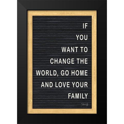 Love Your Family Felt Board Black Modern Wood Framed Art Print by Rae, Marla