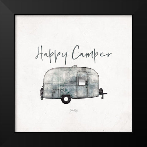 Happy Camper Black Modern Wood Framed Art Print by Rae, Marla
