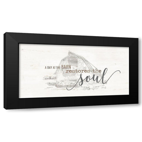 A Day at the Barn Black Modern Wood Framed Art Print with Double Matting by Rae, Marla