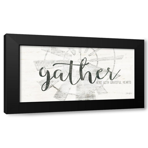 Gather Windmill Black Modern Wood Framed Art Print with Double Matting by Rae, Marla