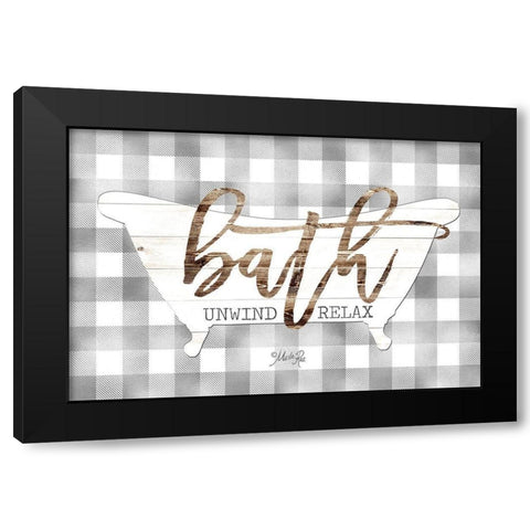 Bath - Unwind and Relax Black Modern Wood Framed Art Print with Double Matting by Rae, Marla