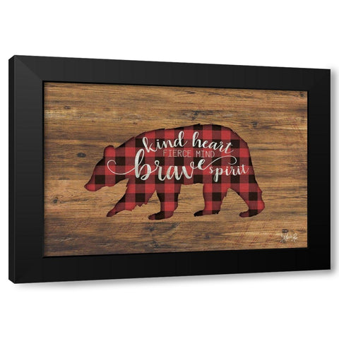 Brave Spirit Bear Black Modern Wood Framed Art Print with Double Matting by Rae, Marla