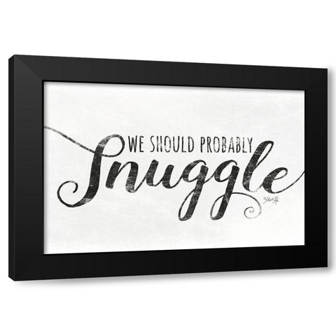 We Should Probably Snuggle Black Modern Wood Framed Art Print with Double Matting by Rae, Marla