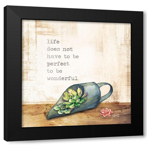 Life Does Not Have to be Perfect Black Modern Wood Framed Art Print with Double Matting by Rae, Marla