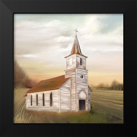 Gods House Black Modern Wood Framed Art Print by Rae, Marla