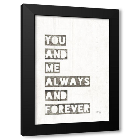 You and Me Black Modern Wood Framed Art Print by Rae, Marla