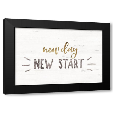 New Day, New Start Black Modern Wood Framed Art Print by Rae, Marla