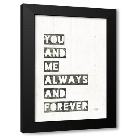 You and Me Black Modern Wood Framed Art Print by Rae, Marla