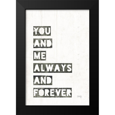 You and Me Black Modern Wood Framed Art Print by Rae, Marla