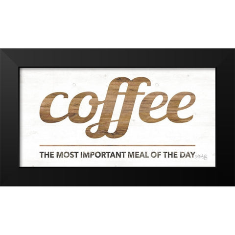 Coffee Black Modern Wood Framed Art Print by Rae, Maria