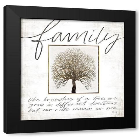 Family Tree Black Modern Wood Framed Art Print with Double Matting by Rae, Maria