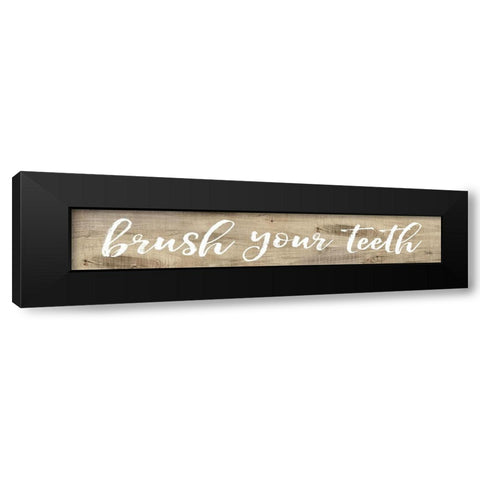 Brush Your Teeth Black Modern Wood Framed Art Print with Double Matting by Rae, Marla
