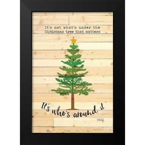 Under the Christmas Tree Black Modern Wood Framed Art Print by Rae, Marla