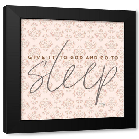 Give it to God - Coral Black Modern Wood Framed Art Print by Rae, Marla