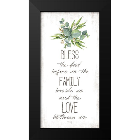 Dinner Blessing Black Modern Wood Framed Art Print by Rae, Marla