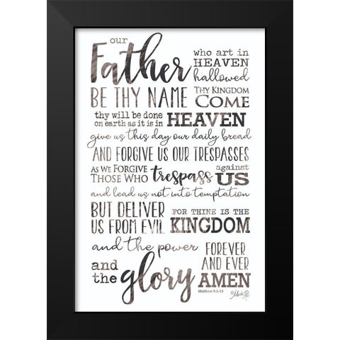 Our Father Black Modern Wood Framed Art Print by Rae, Marla