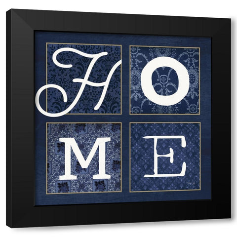 HOME Squared Black Modern Wood Framed Art Print by Rae, Marla