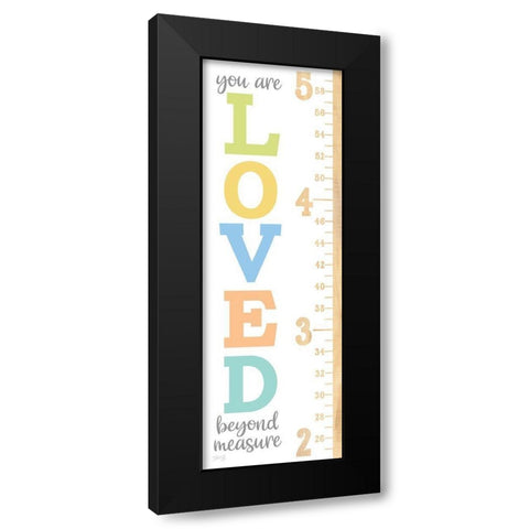 Loved Beyond Measure Growth Chart Black Modern Wood Framed Art Print with Double Matting by Rae, Marla