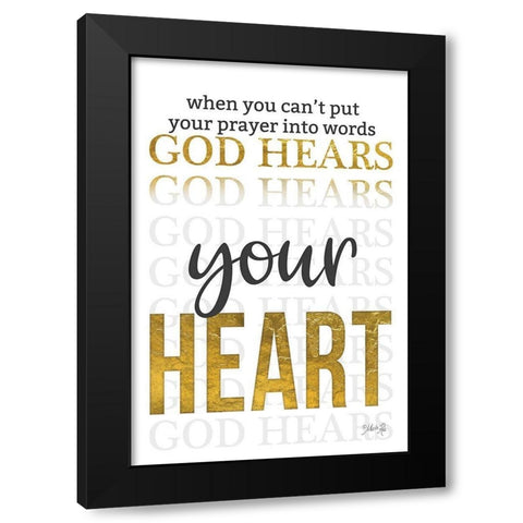 God Hears Your Heart Black Modern Wood Framed Art Print by Rae, Marla