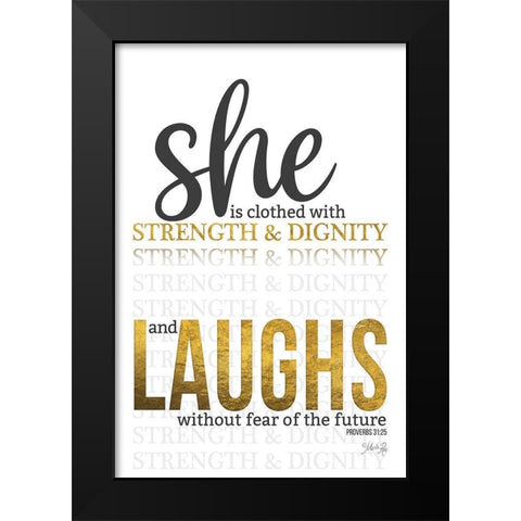 She is Clothed Black Modern Wood Framed Art Print by Rae, Marla
