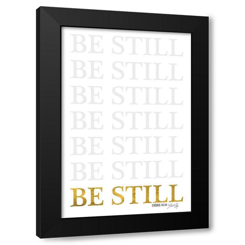 Be Still Black Modern Wood Framed Art Print with Double Matting by Rae, Marla
