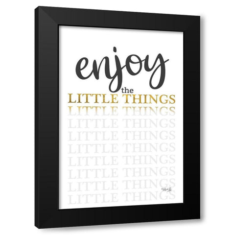 Enjoy the Little Things Black Modern Wood Framed Art Print with Double Matting by Rae, Marla