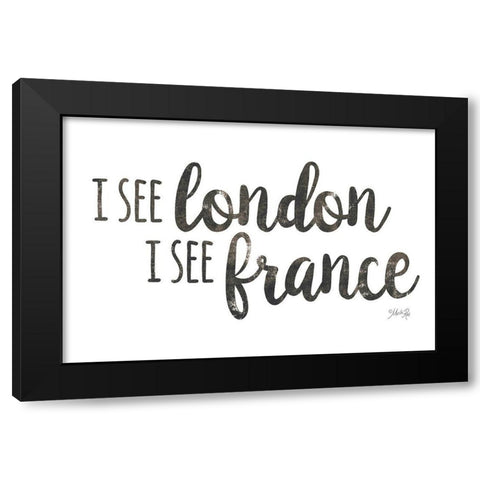 I See London, I See France Black Modern Wood Framed Art Print with Double Matting by Rae, Marla
