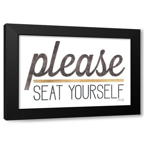 Please Seat Yourself Black Modern Wood Framed Art Print with Double Matting by Rae, Marla