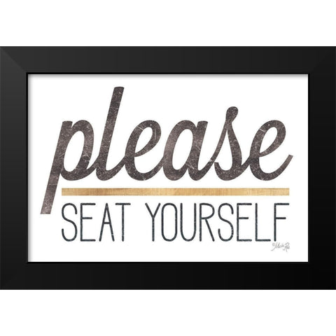 Please Seat Yourself Black Modern Wood Framed Art Print by Rae, Marla