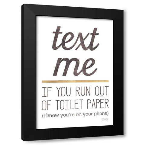 Text Me Black Modern Wood Framed Art Print with Double Matting by Rae, Marla